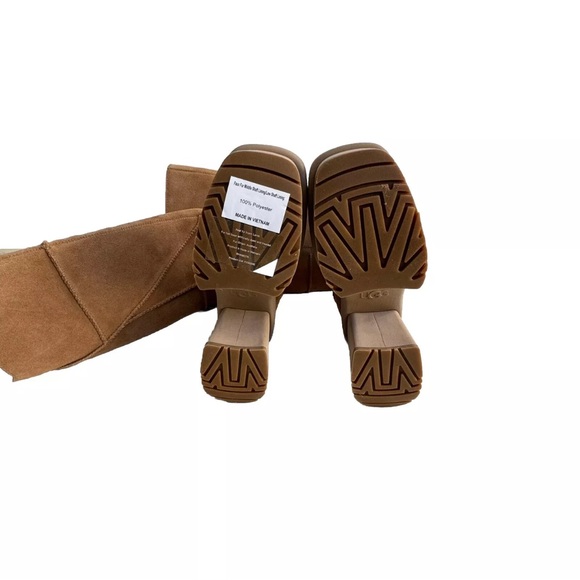 UGG NEW HEIGHTS PLATFORM XTRA CHESTNUT OVER THE KNEE SUEDE BOOTS US 5.5 - Picture 5 of 7